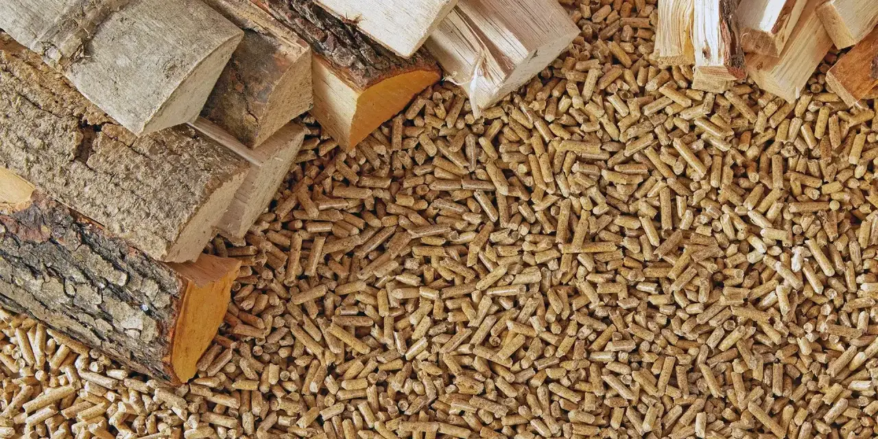 Gros tas de bois déchiqueté, idéal pour le chauffage. Le prix du bois déchiqueté est une préoccupation pour les consommateurs.