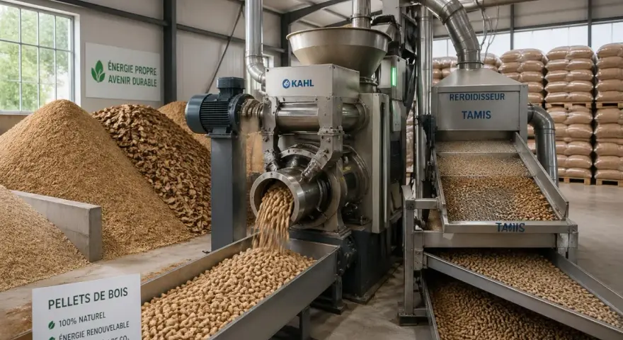 Dans cette usine, découvrez comment sont fabriqués les pellets de bois, une énergie propre et renouvelable, à partir de sciure et de copeaux.